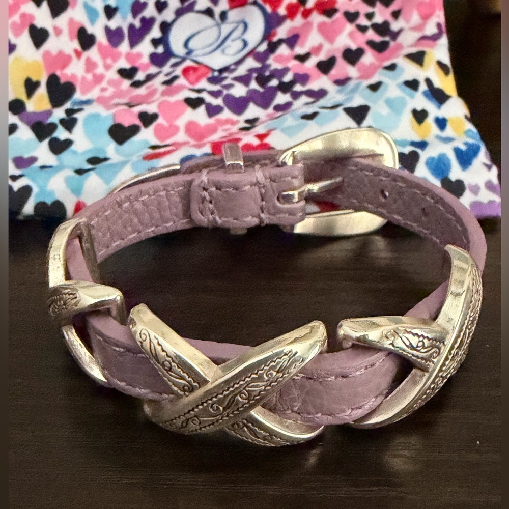 💜 BRIGHTON Kriss Kross Etched Bracelet Wisteria Purple 💜 with Bag. New w/o Tags
